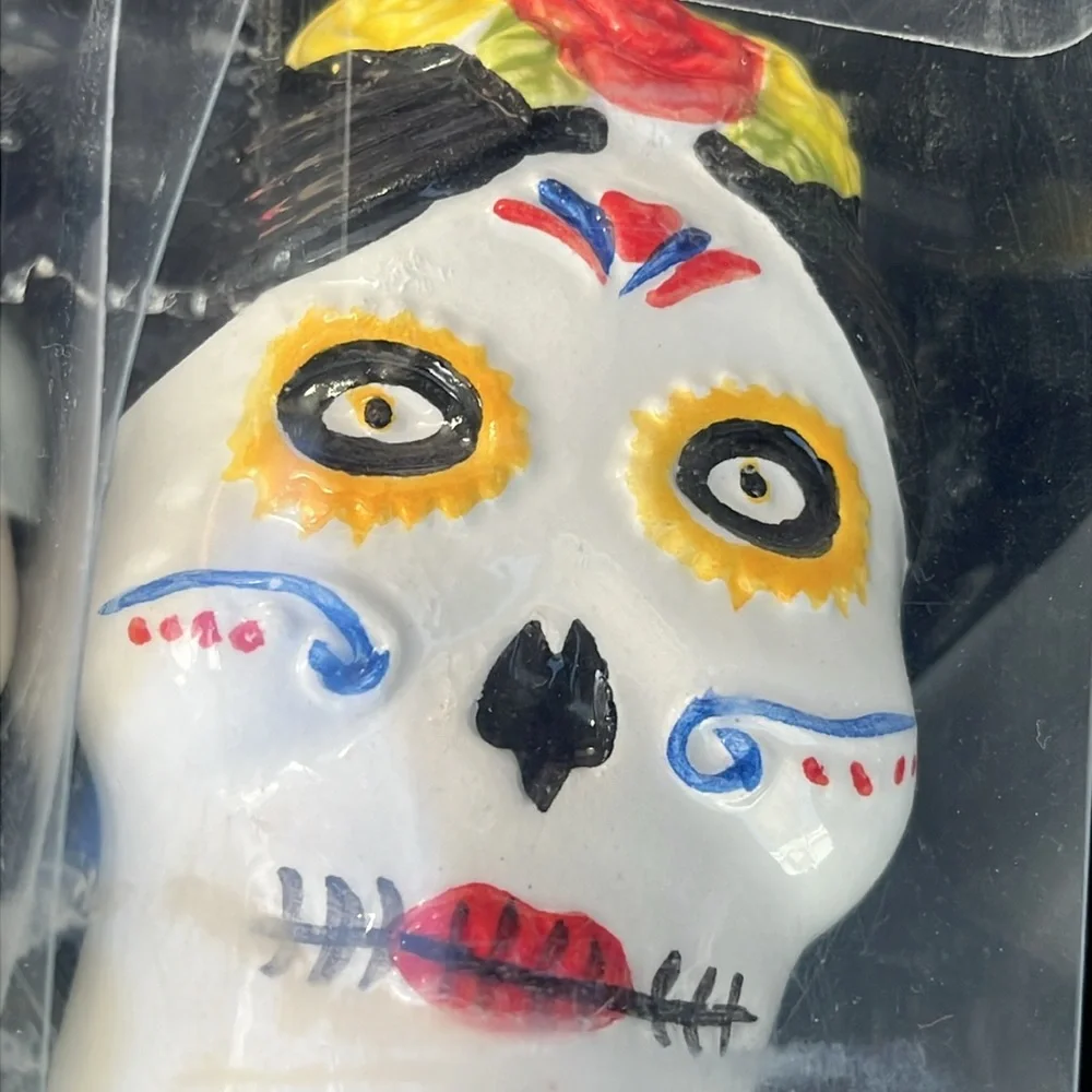 NEW Day of the Dead Skull Salt & Pepper Set, 3” tall